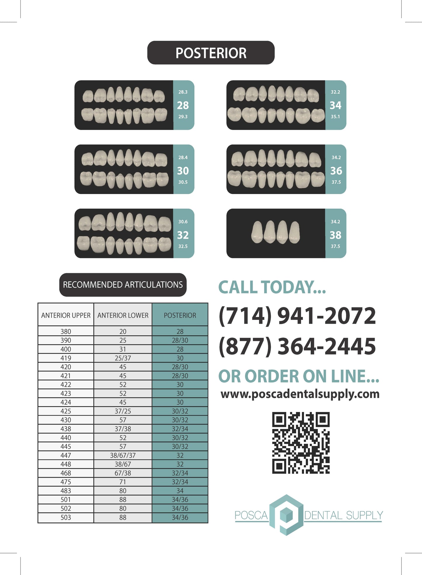 Tooth Order Information