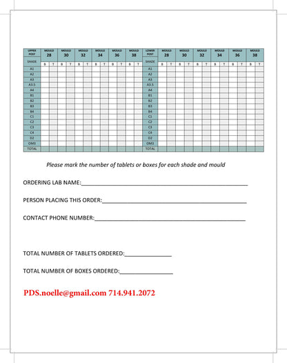 Tooth Order Information